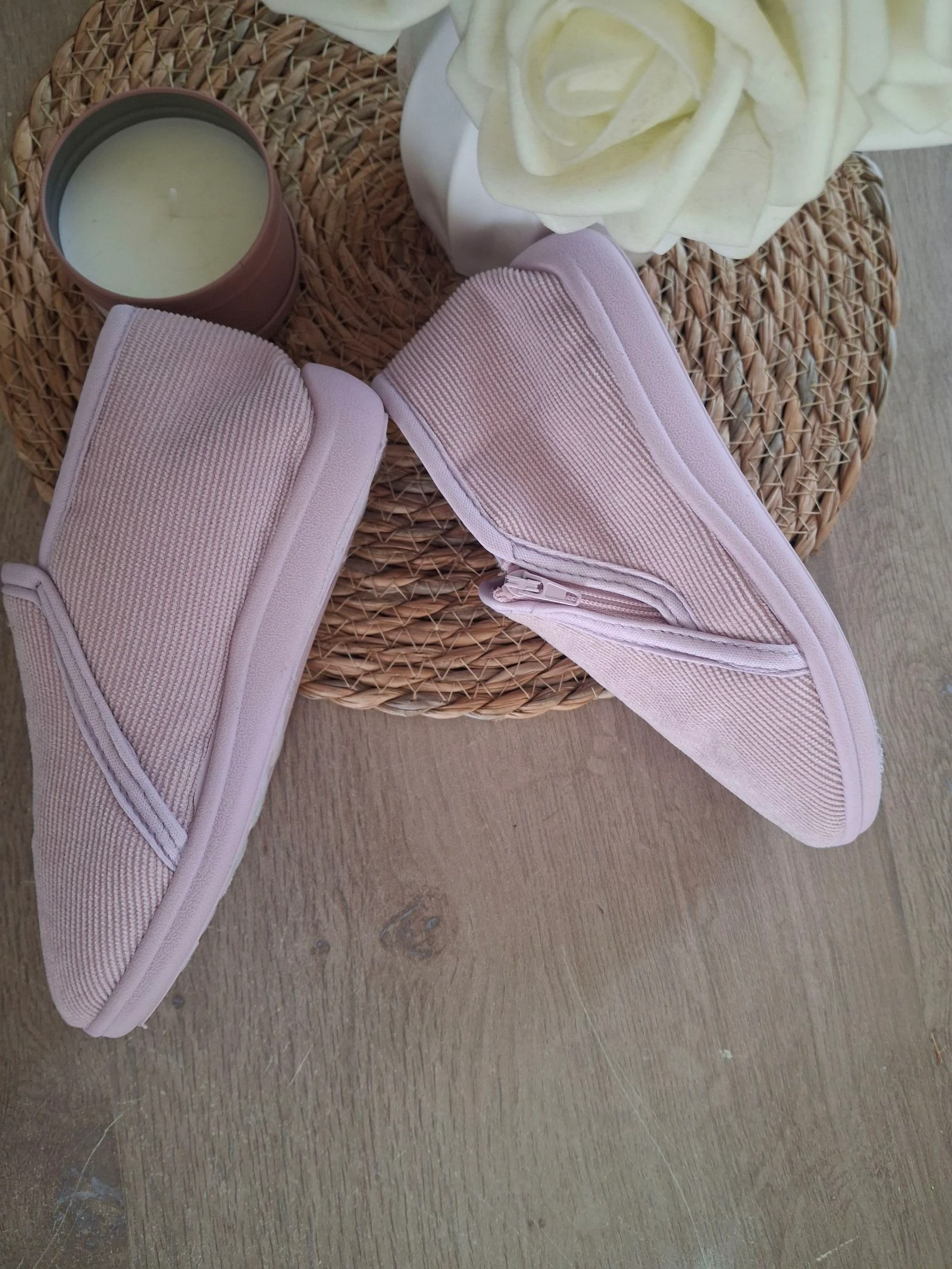 Roze gebreide fluwelen instappers maat 27 nini and girls – photo 4